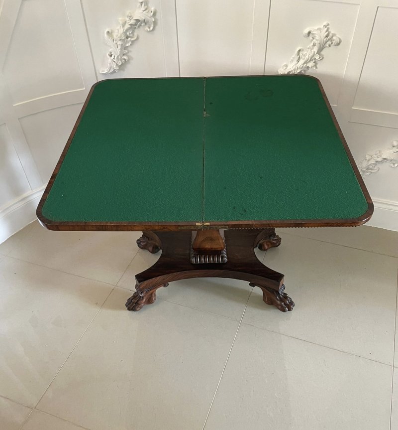 Fine Antique William IV Rosewood Card/Side Table - Image 6